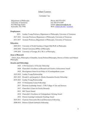 Page 1 of CV Image of first page of CV