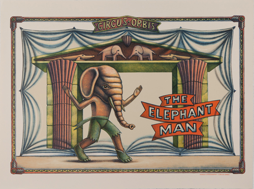 The Elephant Man, lithograph, 22 x 28 inches