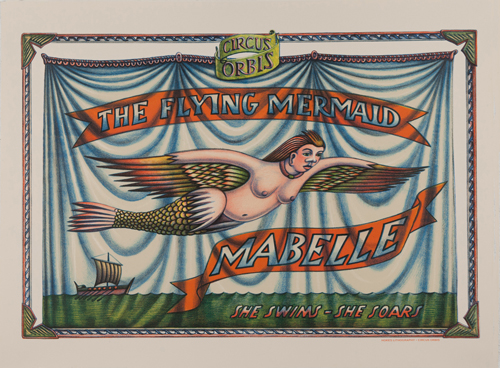 Maybelle the Flyong Mermaid, lithograph