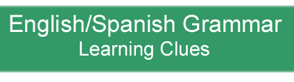 sliced graphic of title English Spanish Grammar Learning Clues 