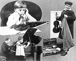 Collage Illustration of
Yehudi Menuhin as a young boy
